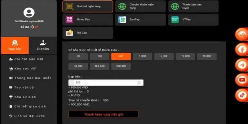 Nạp tiền U888 chỉ sau vài bước siêu tốc